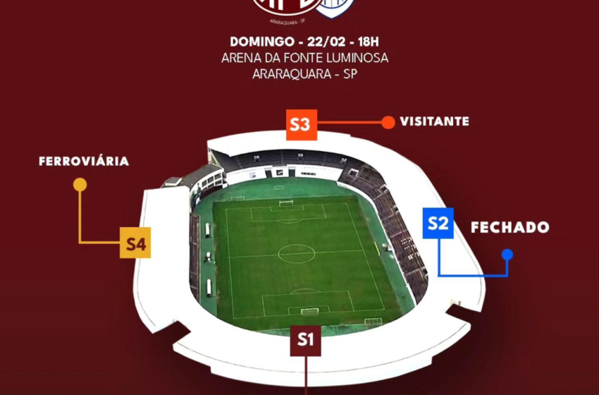  Setorização : Confira os setores, acessos e demais informações entre Ferroviária X Monte Azul!